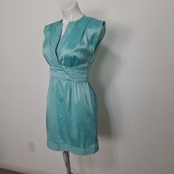 Calypso St. Barth Silk Blue Embroidered Coquette Pockets Coastal Mini Dress XS - Picture 10 of 14